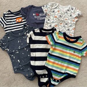 Bundle of 6 Short Sleeved Onesies